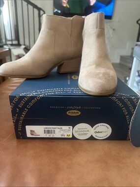 Dr. Scholl's Lawless Toast Taupe Suede Ankle Booties
